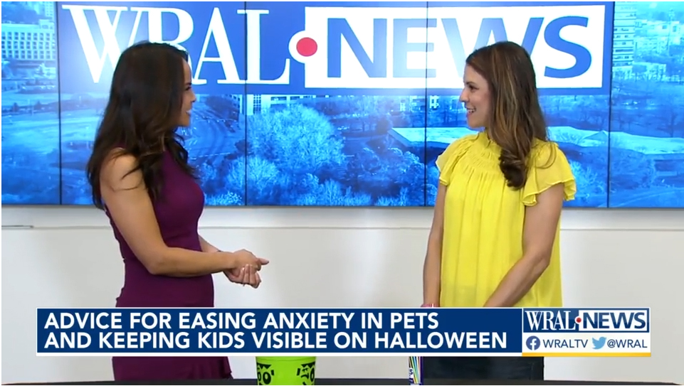 Tara Lynn shares advice for easing anxiety in pets and keeping kids visible on Halloween on WRAL-TV in Raleigh.